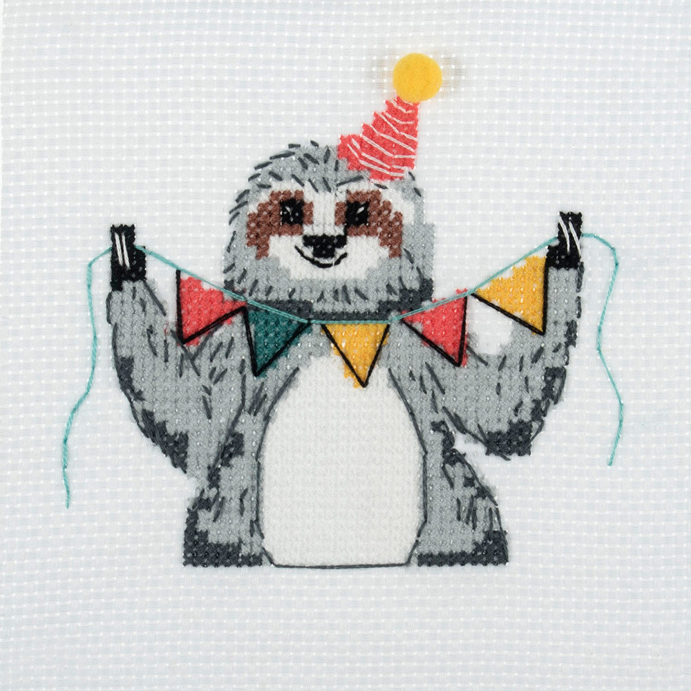 Bothy Threads Counted Cross Stitch Kit-Trainer-Sloth