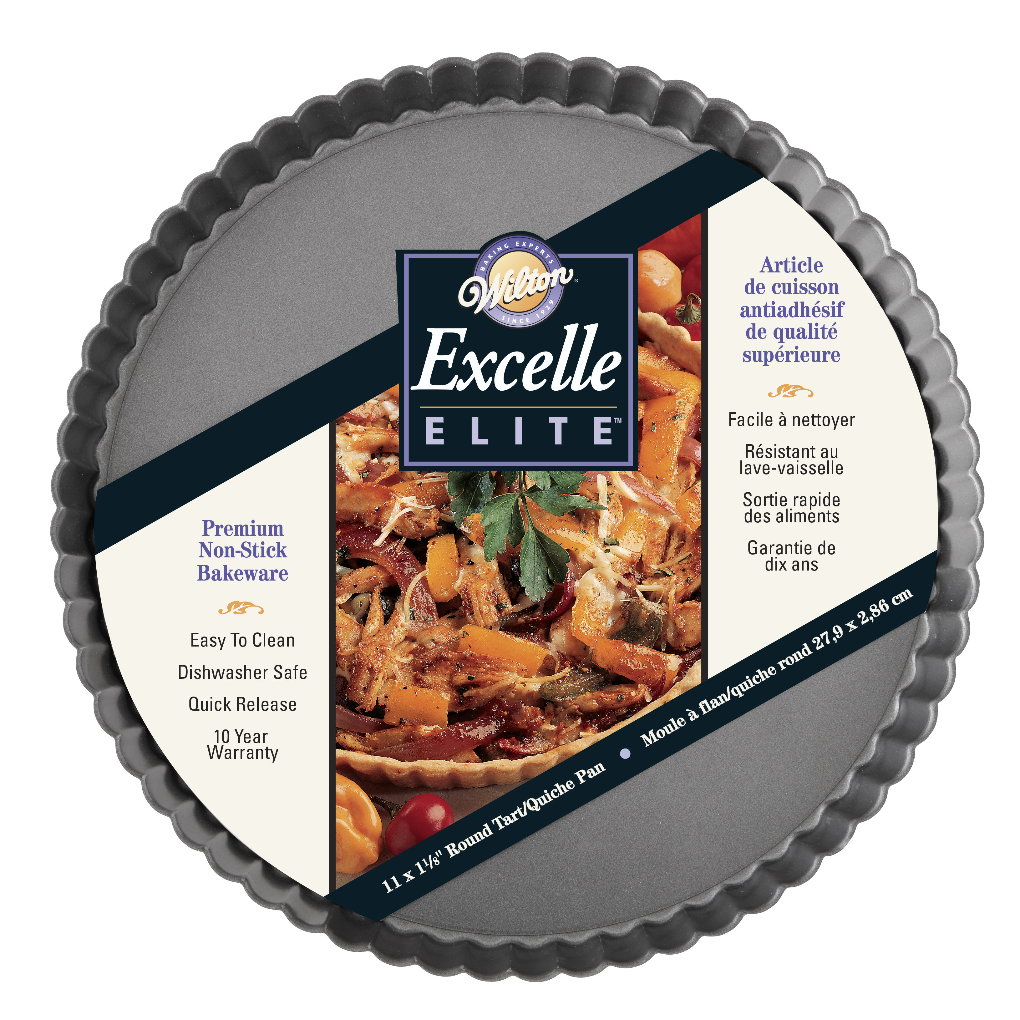 Wilton Excelle Elite Non-Stick Tart and Quiche Pan with Removable Bottom 9-Inch 