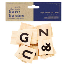 Papermania Big Wooden Tile Letters (32pcs) - Bare Basics