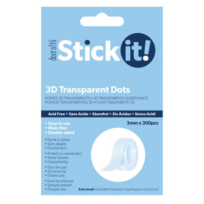Stick It 3D Transparent Dots (300pcs) - 3mm Extra Small