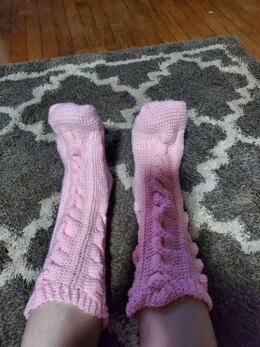 Crocheted Cable Socks