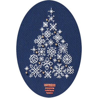 Derwentwater Designs Snowflake Tree Card Cross Stitch Kit - 12.5cm x 18cm