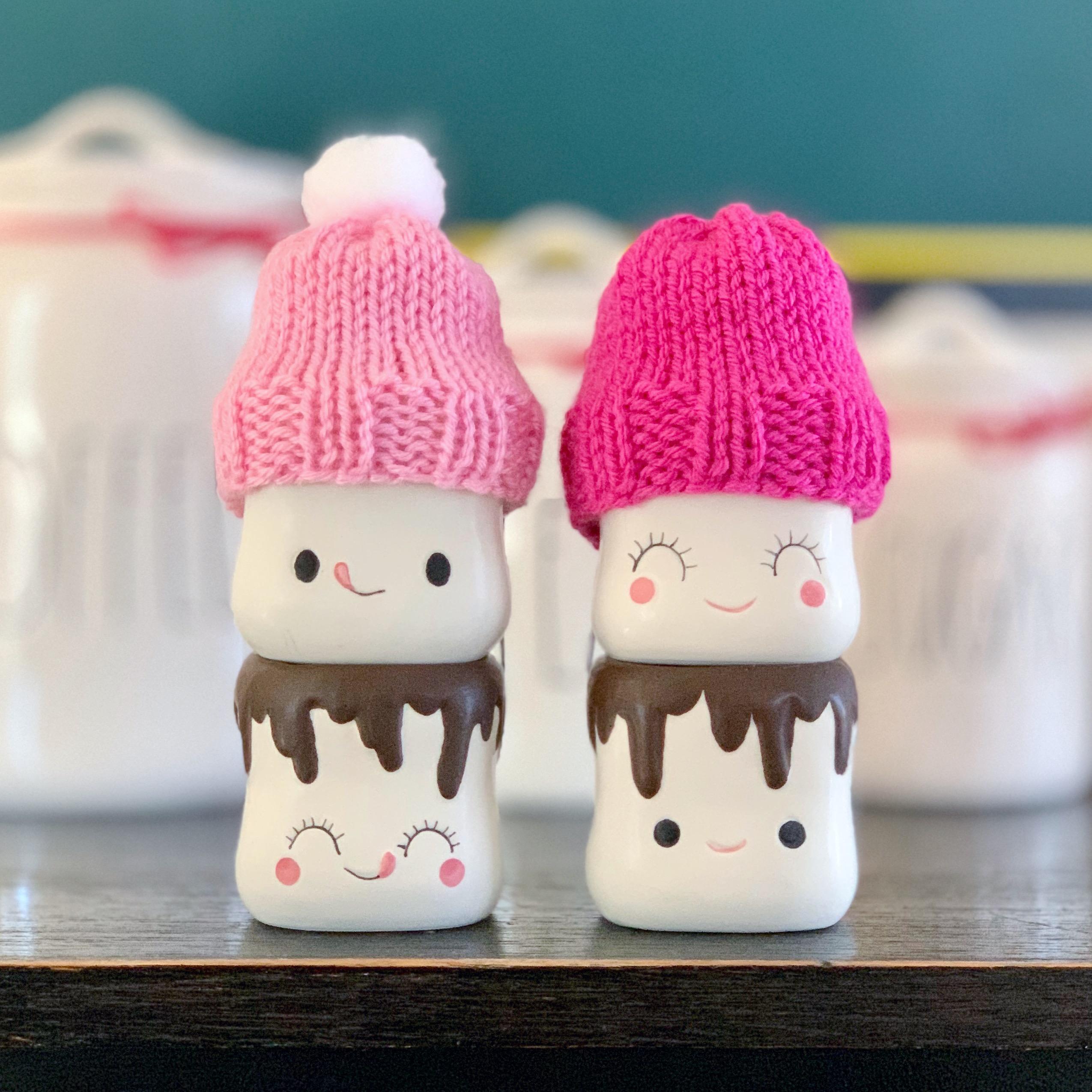 Variety of Styles Mini Marshmallow Snowman Mug Hats