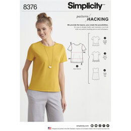 Simplicity Women’s Knit Top with Multiple Pieces for Design Hacking 8376 - Paper Pattern, Size A (XXS-XS-S-M-L-XL-XXL)
