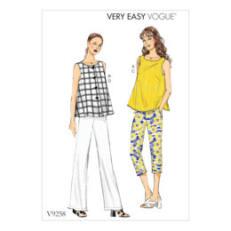Vogue Misses' Sleeveless Tops with Pull-On Pants V9258 - Sewing Pattern