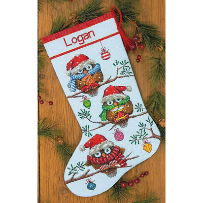 Dimensions Holiday Hooties Stocking Cross Stitch Kit