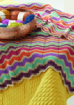 Chevron Crochet Blanket in Rowan Handknit Cotton - Downloadable PDF