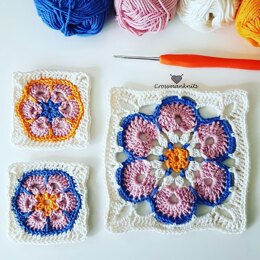 African Flower Granny Squares