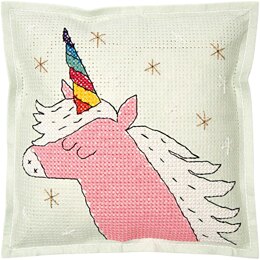 Rico Cross-Stitch Kit - Unicorn Cushion - 40cm x 40cm