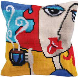 Collection D'Art Fragrant Coffee Cross Stitch Cushion Kit - Multi