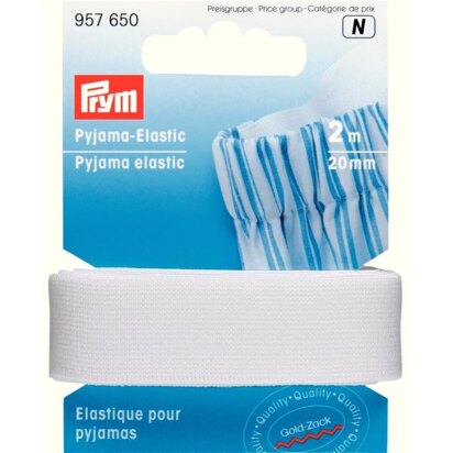 Prym Pyjama Elastic 20mm - White