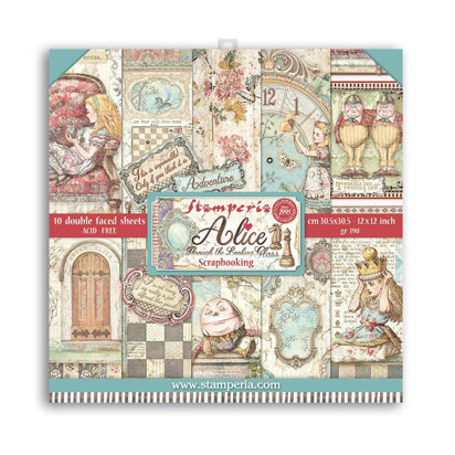 Stamperia Scrapbooking Pad 10 sheets 30.5x30.5 (12x12) Alice Looking Glass