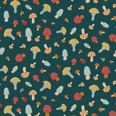 Poppy Fabrics - Colourful Mushrooms 2 Jersey