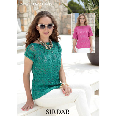 Women's Square and T-Shaped Tops in Sirdar Cotton DK - 7079 - Downloadable PDF