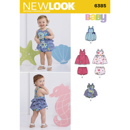 New Look Babies' Dress, Romper and Panties 6385 - Paper Pattern, Size A (NB-S-M-L)