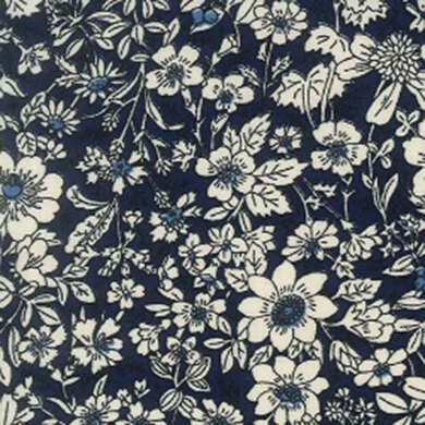 Rose & Hubble Cotton Poplin Printed - CP0221 - Floral Navy
