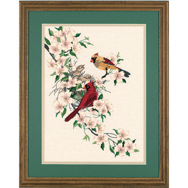 Dimensions Cardinals in Dogwood Crewel Embroidery Kit - 28 x 38cm