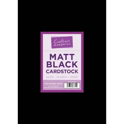 Crafters Companion Matt Black A4 Cardstock - Pack of 40