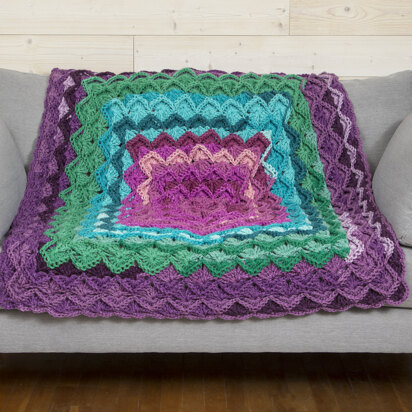 Boho Throw in Premier Yarns Serenity Chunky Big Ombre - Downloadable PDF