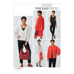 Vogue Misses' Tops, Straight Skirt, and Pants V9286 - Sewing Pattern