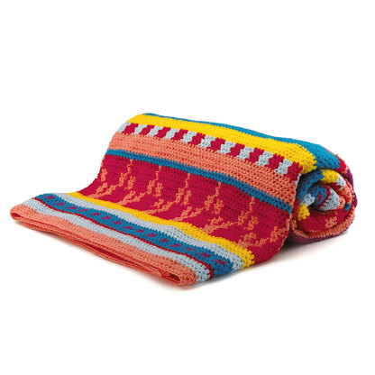 Comedy Cover - Free Blanket Crochet Pattern in Paintbox Yarns Wool Mix Aran