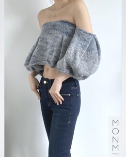Strapless Sweater with Ballon Sleeves