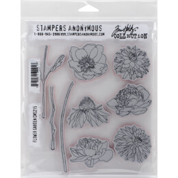 Stampers Anonymous Tim Holtz Cling Stamps 7"X8.5" - Flower Garden