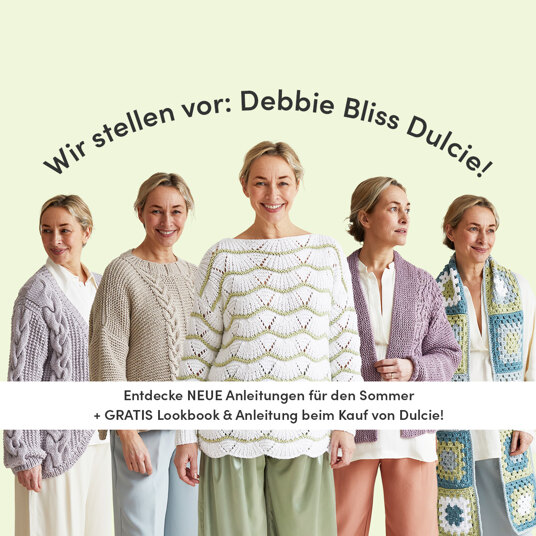 Ein GRATIS Lookbook & Anleitung wenn du Debbie Bliss Dulcie kaufst!