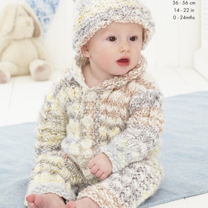 Baby Set in King Cole Comfort Cheeky Chunky - 5465 - Downloadable PDF