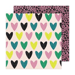 American Crafts Amy Tangerine - Brave + Bold Whole Heart 12"x12" Cardstock