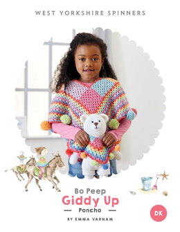 Giddy Up Poncho in West Yorkshire Spinners Bo Peep Luxury Baby DK - Downloadable PDF