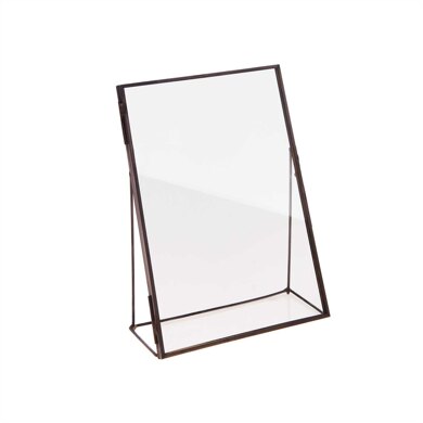 Rico Metall Rahmen Ständer mit doppeltem Glas - Schwarz - 13 x 18 cm