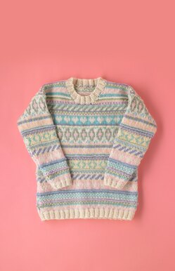 Fizzy Fairisle Jumper for Kids - Free Knitting Pattern in Paintbox Yarns Wool Mix Aran