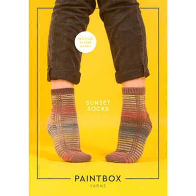 "Sunset Socks" : Socks Knitting Pattern in Paintbox Yarns Fingering Yarn