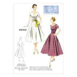 Vogue Misses' Dress and Sash V9105 - Sewing Pattern