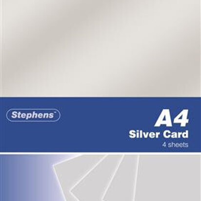 Stephens Silver Card 220gsm 4 Sheets