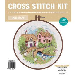Creative World of Crafts Landscape Cross Stitch Kit with Hoop