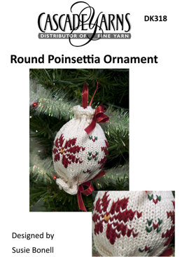 Round Poinsettia Ornament in Cascade Ultra Pima - DK318