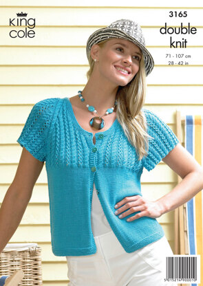 Ladies' Cardigan and Top in King Cole Bamboo Cotton DK - 3165
