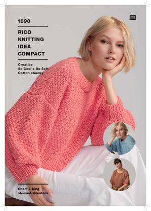 Short + Long Sleeved Sweaters in Rico Creative So Cool & So Soft Cotton Chunky - 1098 - Downloadable PDF