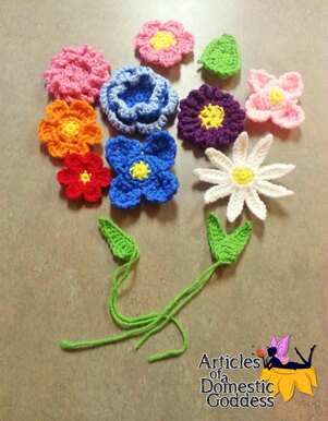 9 assorted flower and 3 assorted leaf appliques