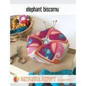 Satsuma Street Elephant Biscornu Cross Stitch Chart -  Leaflet