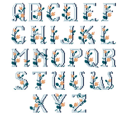 Romantic Alphabet in DMC - PAT0175 - Downloadable PDF