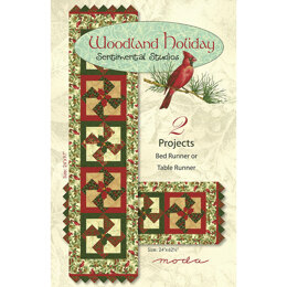 Moda Fabrics Woodland Holiday Table Runner and Bed Runner - Downloadable PDF