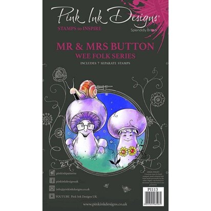 Pink Ink Designs Mr & Mrs Button A6 Clear Stamp