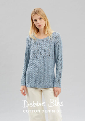 Suki Sweater - Knitting Pattern For Women in Debbie Bliss Cotton Denim DK