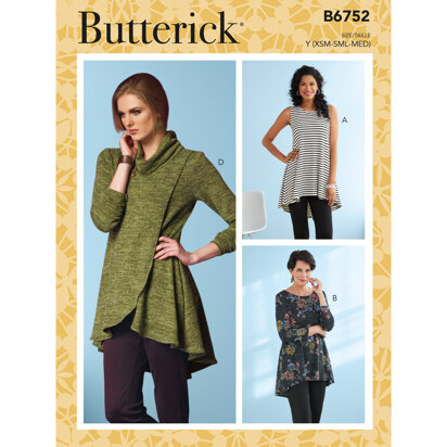 Butterick Misses' Fit and Flare Knit Tunics B6752 - Sewing Pattern