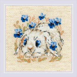 Riolis Little Bunny Cross Stitch Kit - 13cm x 13cm - 13cm x 13cm