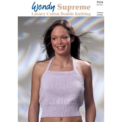 Lady's Halter Neck Top in Wendy Supreme Cotton DK - 5134