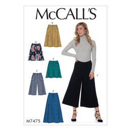McCall's Misses' Flared Skirts, Shorts and Culottes M7475 - Sewing Pattern